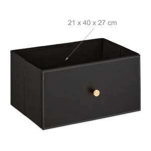 Commode avec 3 tiroirs Noir - Doré - Bois manufacturé - Métal - Matière plastique - 46 x 77 x 30 cm