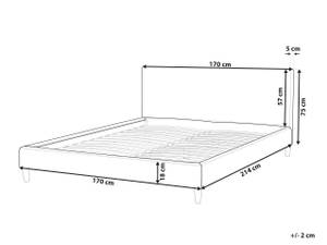 Revêtement cadre de lit FITOU Gris - Gris lumineux - Largeur : 170 cm