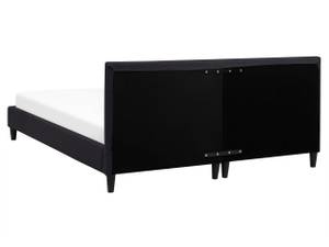 Lit double FITOU Noir - Chêne foncé - Largeur : 170 cm