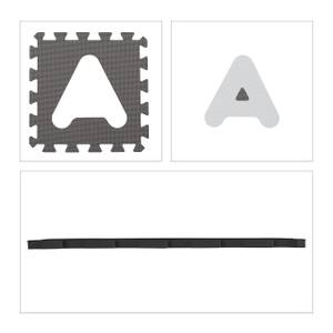 Tapis éducatif alphabet et chiffres Gris - Blanc - Matière plastique - 30 x 1 x 30 cm