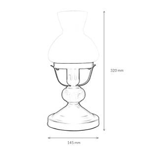 Lampe de table PETRONEL Noir - Marron - Blanc - Bois manufacturé - Métal - 14 x 32 x 14 cm