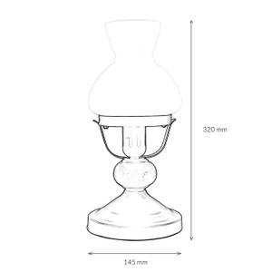 Tischlampe PETRONEL Schwarz - Braun - Weiß - Holzwerkstoff - Metall - 14 x 32 x 14 cm