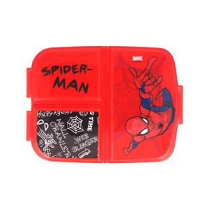 3-Fächer-Brotdose Spiderman Urban Web Rot - Kunststoff - 17 x 7 x 20 cm