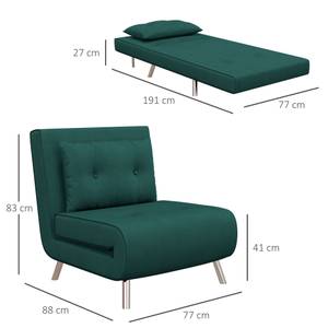 Einzel Schlafsofa 839-893V00DG Grün - Textil - 88 x 83 x 77 cm