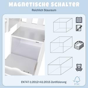 Etagenbett SkyAttic Ⅰ Weiß - Holzwerkstoff - Massivholz - Holzart/Dekor - 97 x 217 x 245 cm