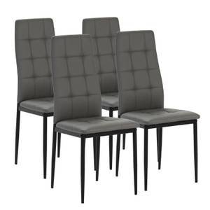 Set de 4 chaises Chelsea tapissées Gris Gris