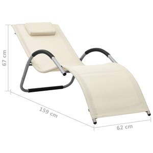 Chaise longue (lot de 2) 3008892-2 Blanc crème - Nombre de pièces dans le lot : 2