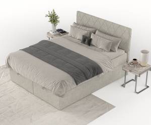 Boxspringbett Elodie Beige - Grau - 160 x 110 x 208 cm