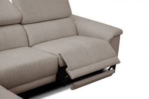 Relax-Ecksofa 4-Sitzer Matera Taupe - Ecke davorstehend links - Longchair davorstehend links - Ottomane davorstehend links