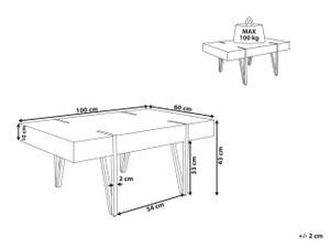 Table basse ADENA Noir - Chêne foncé