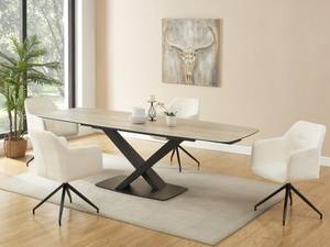 Table extensible MALATA Noir - Verre - 90 x 76 x 260 cm