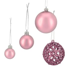 Boules de Noël en lot de 50 Rose clair - Argenté