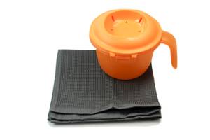 TUPPERWARE Junior-Reis-Meister+GLASTUCH Orange - Kunststoff