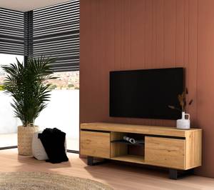 TV-Möbel Natural 140x40x53cm Braun - Holzwerkstoff - Kunststoff - 40 x 53 x 140 cm