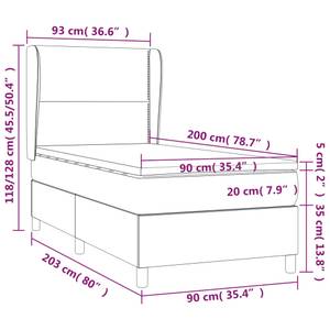 Bettgestell-K-701 Schwarz - Breite: 93 cm