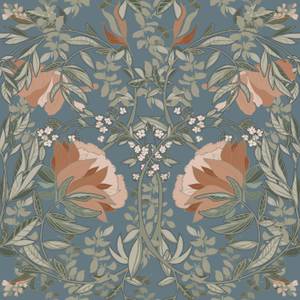 Tapete Blumenmuster im Jugendstil 7373 Multicolor - 53 x 1005 x 1005 cm