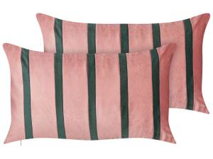 Coussin décoratif CRODYLINE Vert - Rose foncé