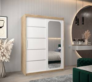 Armoire à portes coulissantes promo v2 Imitation chêne de Sonoma - Blanc - Largeur : 150 cm - 2 porte