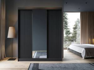 Kleiderschrank  Nero XL Lux Schwarz - Breite: 180 cm - 3 Türen