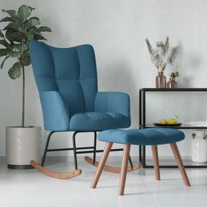 chaise à bascule avec tabouret 3011660-2 Bleu