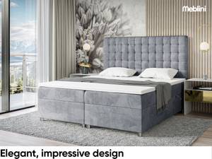 Boxspringbett Aston Grau - Breite: 180 cm - H3