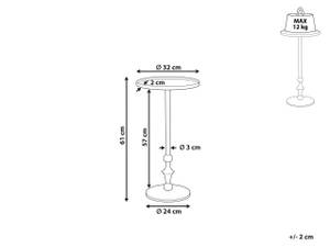 Table d'appoint MEDA Argenté - Métal - 32 x 61 x 32 cm