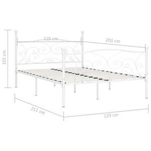 Bettgestell mit Lattenrost X428 Weiß - Metall - 129 x 105 x 211 cm