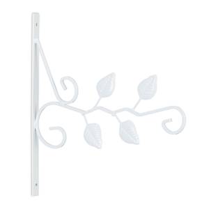 Blumenampelhalterung 2er Set Blattmotiv Weiß - Metall - 2 x 30 x 30 cm