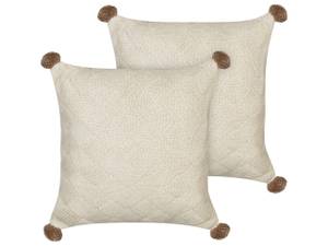 Kissen 2er Set OBERONIA Beige - Braun - Naturfaser - 45 x 15 x 45 cm