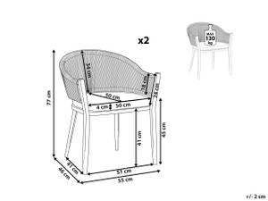 Chaise de jardin MILETO Gris - Métal - 55 x 77 x 46 cm