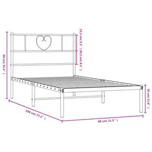 Bettgestell 3029910-1 Schwarz - 80 x 196 cm