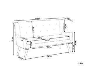 2-Sitzer Sofa SKIBBY Schwarz - Eiche Hell