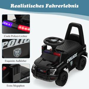 Polizei Kinder Rutschauto Schwarz - Kunststoff - 29 x 43 x 62 cm