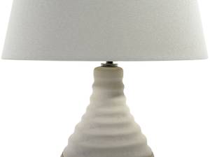 Lampe de table TORMES Beige - Blanc - Porcelaine - 33 x 56 x 33 cm