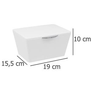 Aufbewahrungsbox mit Deckel Weiß - Kunststoff - 19 x 10 x 16 cm
