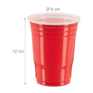 Beer Pong Becher 50er Set Rot - Weiß - 9 x 43 x 9 cm