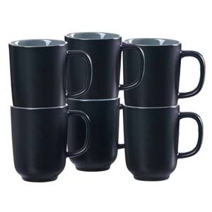 Kaffeebecher Jasper 6er Set Schwarz