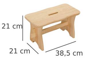 Hocker aus Holz universell Beige - Massivholz - 39 x 21 x 21 cm