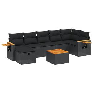 Gartensitzgruppe K2562(8-tlg) Schwarz - Massivholz - 69 x 62 x 62 cm