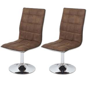 Chaise capitonnée C41 (lot de 2) Marron