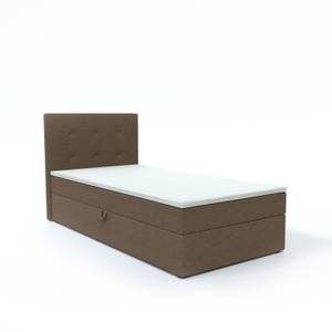 Einzelbett Boxspringbett Bastiano Mini Braun - Breite: 90 cm - Bettkasten links