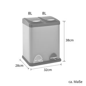 Mülleimer TC2X8 Grau - 32 x 38 x 28 cm