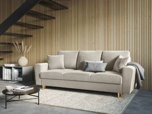 Schalfsofa mit Box MOGHAN 3 Sitzplätze Beige