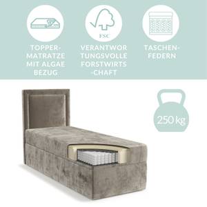 Boxspringbett Indeo Grau - Breite: 100 cm - H3