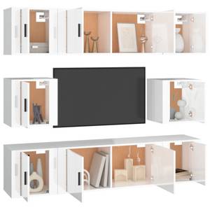 TV-Schrank 8er Set D326 Weiß - Holz teilmassiv - 35 x 40 x 100 cm