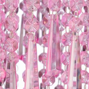 Hängelampe Glaskristall Pink - Silber - Glas - Metall - 22 x 136 x 22 cm