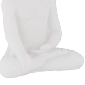 Statue bouddha de 17 cm de haut Blanc - Matière plastique - 12 x 17 x 8 cm