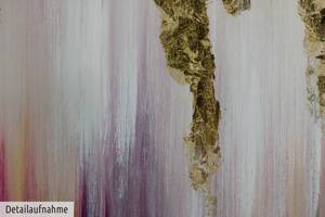Tableau peint à la main Paradigmes Rose foncé - Bois massif - Textile - 120 x 80 x 4 cm