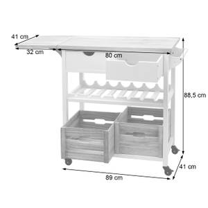 Servierwagen G35 Braun - Weiß - Holz teilmassiv - 119 x 89 x 89 cm