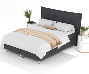 Boxspringbett Minori Schwarz - Breite: 200 cm